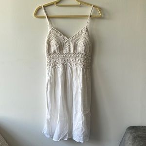 Abercrombie white crochet top mini dress